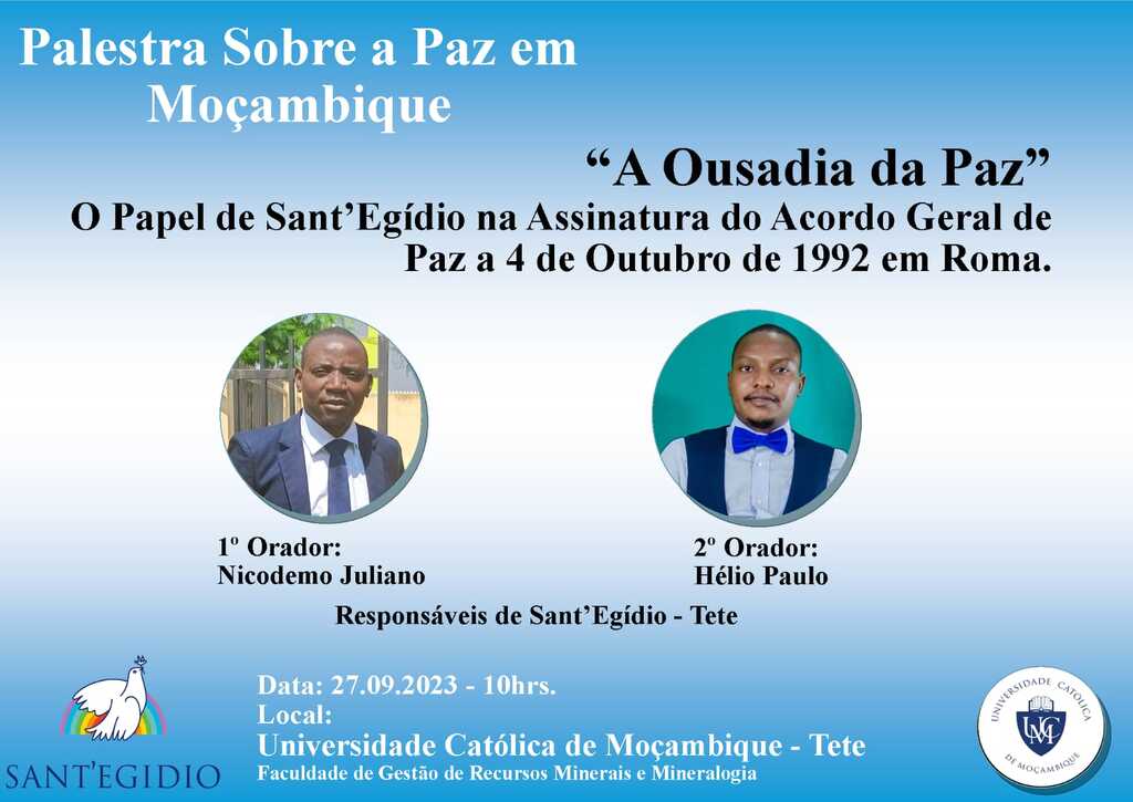 L'aniversari de la pau a Moçambic, que es va signar a Roma el 4 d'octubre de 1992, és un compromís per al present i per al futur